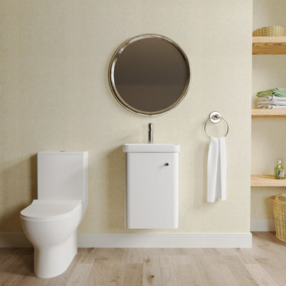 [BFZRC001] Flashbrook Wall Hung Cloakroom Set, Vanity Basin Unit, Toilet & Mono Basin Mixer Tap - Lifestyle 1