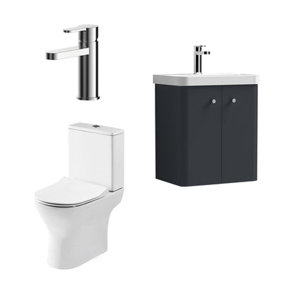 [BFZRC005] Flashbrook Wall Hung Cloakroom Set, Vanity Basin Unit, Toilet & Mono Basin Mixer Tap - Cutout