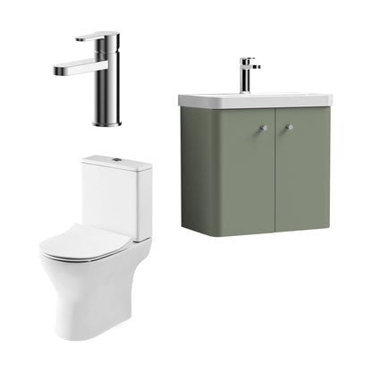[BFZRC009] Flashbrook Wall Hung Cloakroom Set, Vanity Basin Unit, Toilet & Mono Basin Mixer Tap - Cutout