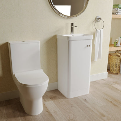 [BFZRC010] Flashbrook Floor Standing Cloakroom Set, Vanity Basin Unit, Toilet & Mini Mono Basin Mixer Tap - Lifestyle 3