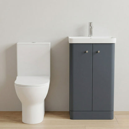 [BFZRC014] Flashbrook Floor Standing Cloakroom Set, Vanity Basin Unit, Toilet & Mini Mono Basin Mixer Tap - Silo