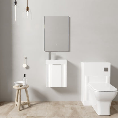 [BFZRE001] Belvide Wall Hung Cloakroom Suite, Vanity Basin Unit, Toilet & Tap - Lifestyle 1