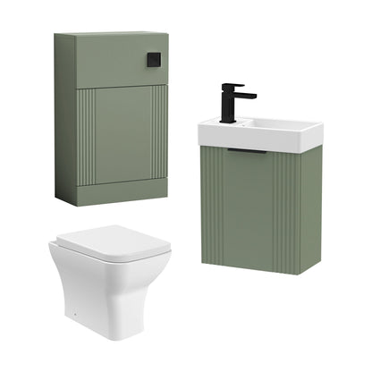 [BFZRE005] Belvide Wall Hung Cloakroom Suite, Vanity Basin Unit, Toilet & Tap - Cutout