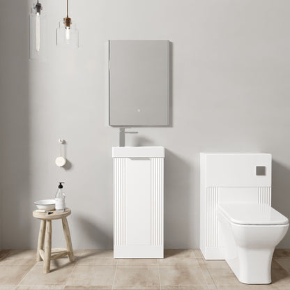 [BFZRE006] Belvide Floor Standing Cloakroom Suite, Vanity Basin Unit, WC Unit, Toilet & Tap - Lifestyle 1