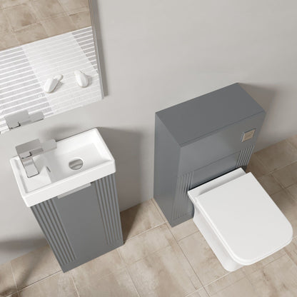 [BFZRE007] Belvide Floor Standing Cloakroom Suite, Vanity Basin Unit, WC Unit, Toilet & Tap - Lifestyle 2