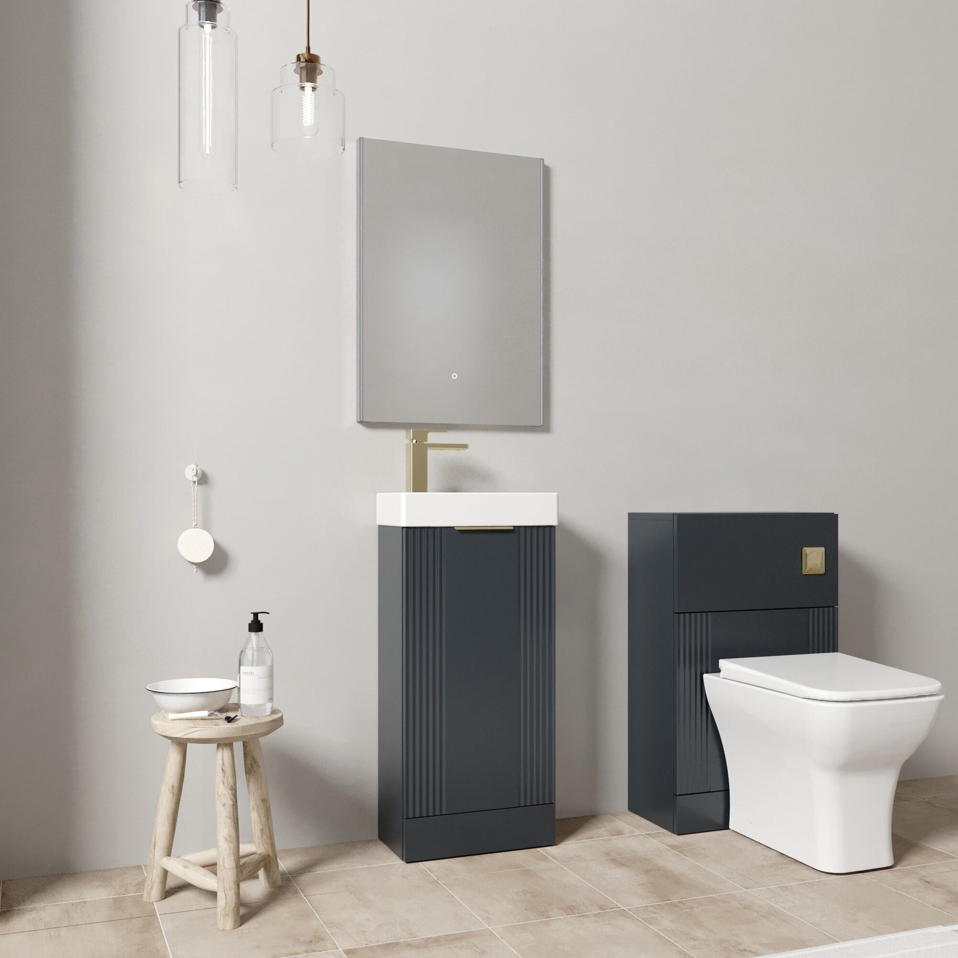 [BFZRE008] Belvide Floor Standing Cloakroom Suite, Vanity Basin Unit, WC Unit, Toilet & Tap - Lifestyle 3