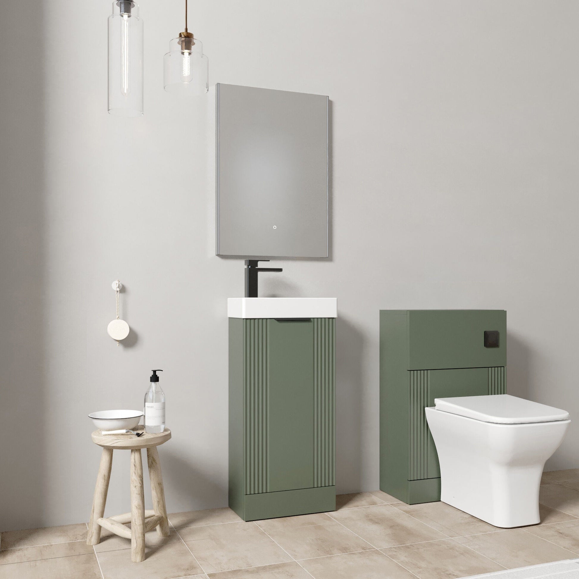 [BFZRE010] Belvide Floor Standing Cloakroom Suite, Vanity Basin Unit, WC Unit, Toilet & Tap - Lifestyle 3