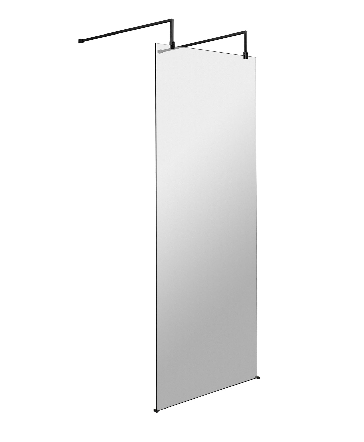 Hudson Reed 700mm Framed Matt Black Wetroom Screen With Arms And Feet