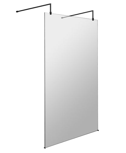 Hudson Reed 1200mm Framed Matt Black Wetroom Screen With Arms And Feet