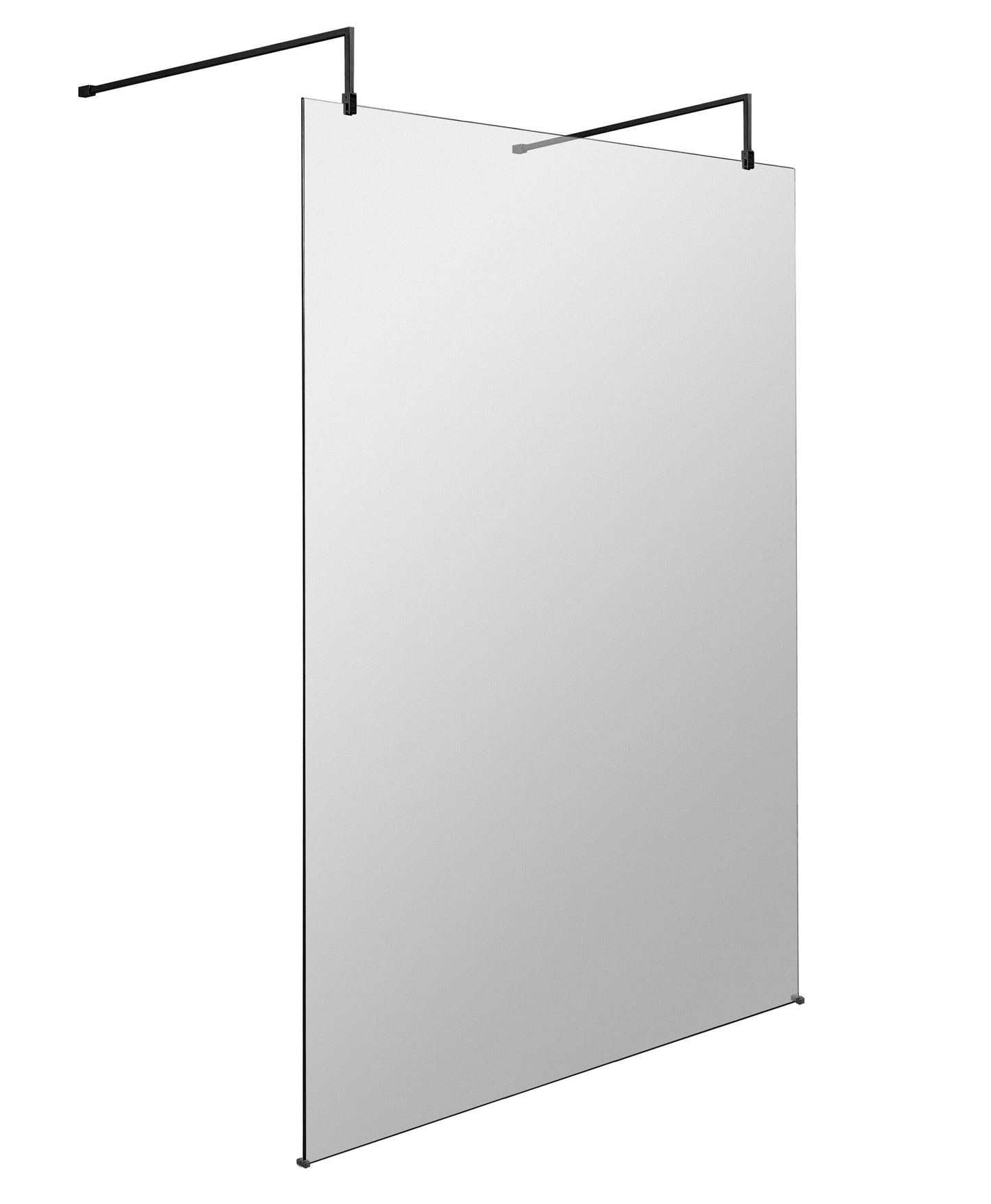 Hudson Reed 1400mm Framed Matt Black Wetroom Screen With Arms And Feet