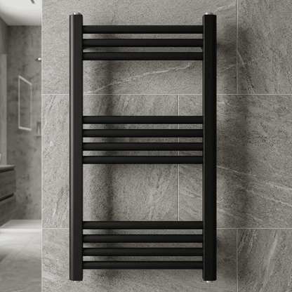 [BH407MB] Straight Heated Heated Towel Rail Radiator, 337W, 400 x 700mm, Matt Black - Silo
