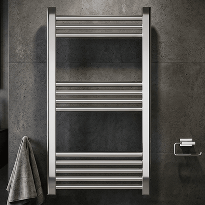 [BH408N] Straight Heated Heated Towel Rail Radiator, 337W, 400 x 700mm, Matt Black - Silo
