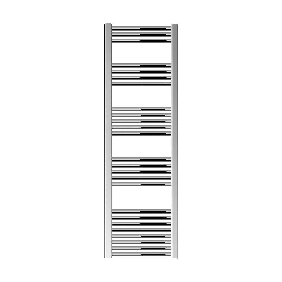 [BH416N] Straight Heated Heated Towel Rail Radiator, 337W, 400 x 700mm, Matt Black - Cutout