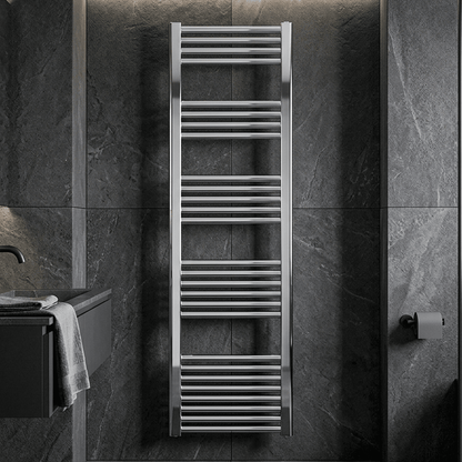 [BH418N] Straight Heated Heated Towel Rail Radiator, 337W, 400 x 700mm, Matt Black - Silo