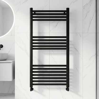 [BH508ANT] Yarnfield Straight Heated Rail Dual Fuel Towel Warmer, 500mm - Choice of Size and Colour - Silo