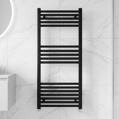 [BH510MB] Straight Heated Heated Towel Rail Radiator, 555W, 500 x 1000mm, Matt Black - Silo