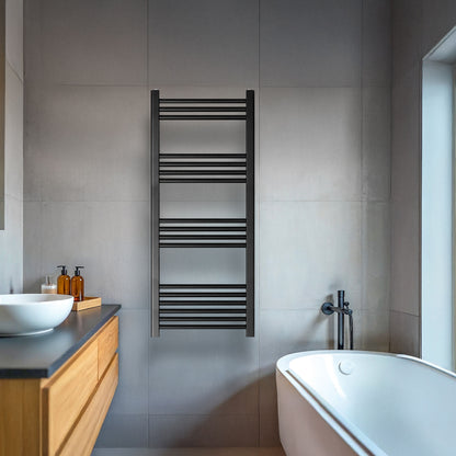 [BH511MB] Yarnfield Straight Heated Rail Dual Fuel Towel Warmer, 500mm - Choice of Size and Colour - Lifestyle 1
