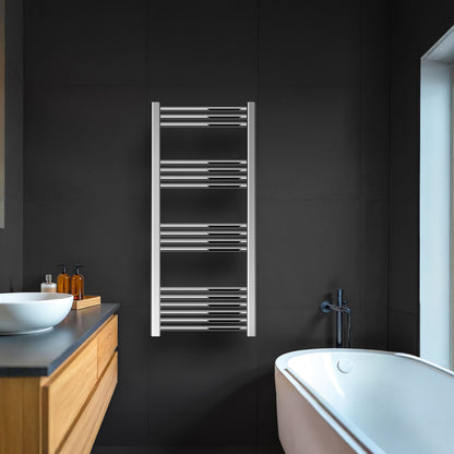 [BH511N] Yarnfield Straight Heated Rail Dual Fuel Towel Warmer, 500mm - Choice of Size and Colour - Lifestyle 1