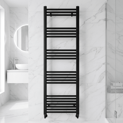 [BH514MB] Straight Heated Heated Towel Rail Radiator, 781W, 500 x 1400mm, Matt Black - Silo