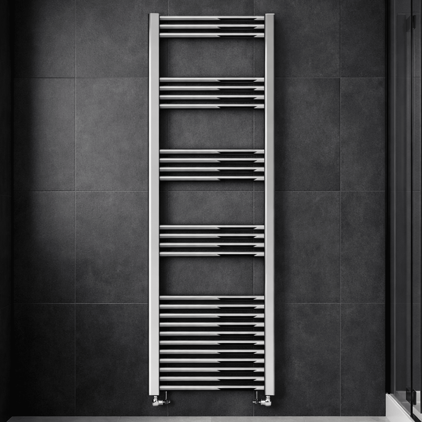 [BH515N] Yarnfield Straight Heated Rail Dual Fuel Towel Warmer, 500mm - Choice of Size and Colour - Silo
