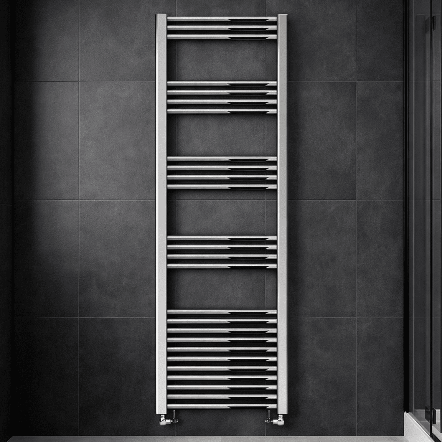 [BH515N] Yarnfield Straight Heated Rail Dual Fuel Towel Warmer, 500mm - Choice of Size and Colour - Silo