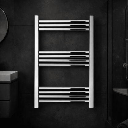 [BH607N] Yarnfield Straight Heated Heated Towel Rail Radiator, 600mm - Choice of Size and Colour - Silo