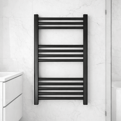 [BH608MB] Yarnfield Straight Heated Heated Towel Rail Radiator, 600mm - Choice of Size and Colour - Silo
