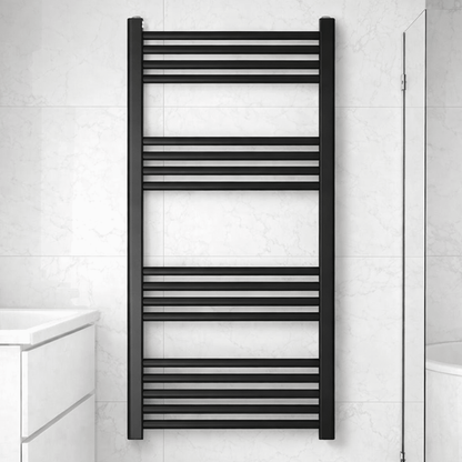 [BH611MB] Yarnfield Straight Heated Heated Towel Rail Radiator, 600mm - Choice of Size and Colour - Silo