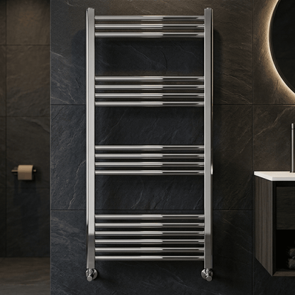 [BH611N] Yarnfield Straight Heated Heated Towel Rail Radiator, 600mm - Choice of Size and Colour - Silo