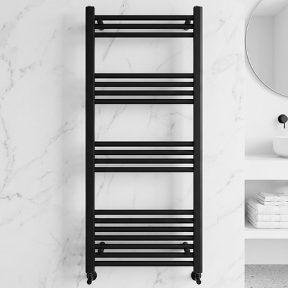 [BH612MB] Yarnfield Straight Heated Heated Towel Rail Radiator, 600mm - Choice of Size and Colour - Silo