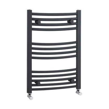 [BHCL102] Balterley Contemporary Heated Vertical Towel Rail with Curved Rails, 1051 BTU, 700mm x 500mm Bathroom Radiator - Anthracite - Cutout