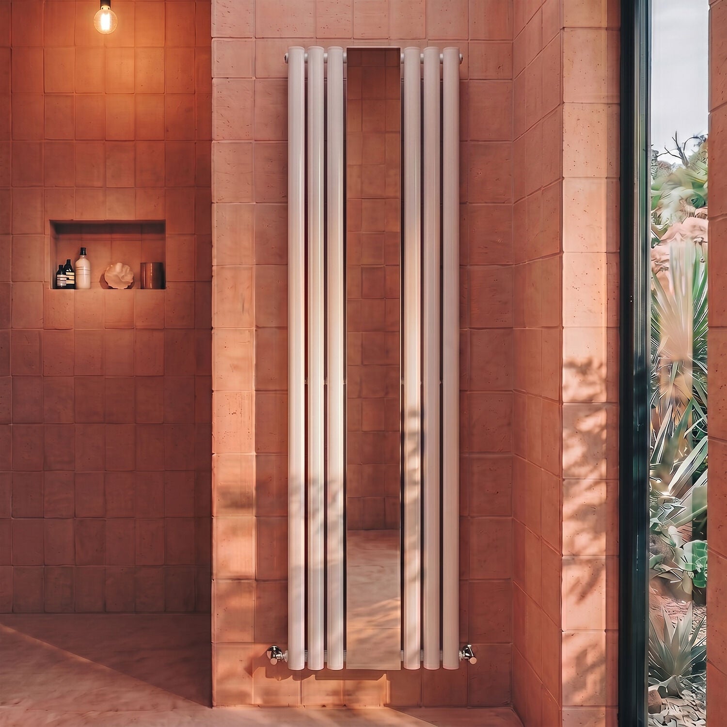 [BHEB330] Pattingham Vertical Single Panel Radiator with Mirror, 1800mm x 499mm, Choice of Colour - Silo