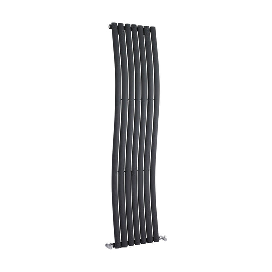 [BHEBA95] Balterley Embrace Wave Vertical Single Panel Radiator, 1785mm x 413mm - Anthracite - Cutout
