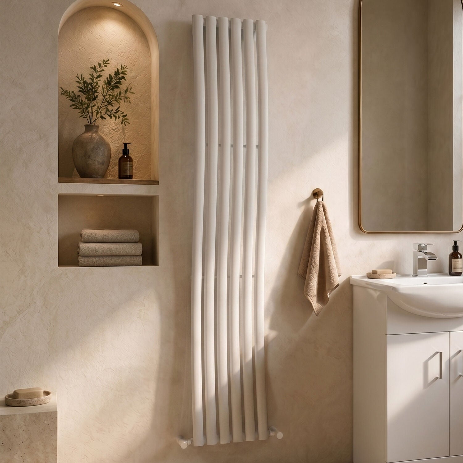 [BHEBW95] Pattingham Wave Vertical Single Panel Radiator, 1785mm x 413mm, Choice of Colour - Silo