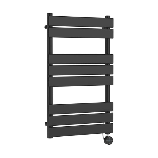 [BHEF158] Electric Square Flat Heated Towel Rail with 8 Bars, 840 x 500mm, Anthracite - Cutout
