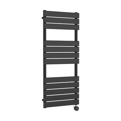 [BHEF159] Electric Square Flat Heated Towel Rail with 12 Bars, 1213 x 500, Anthracite - Cutout