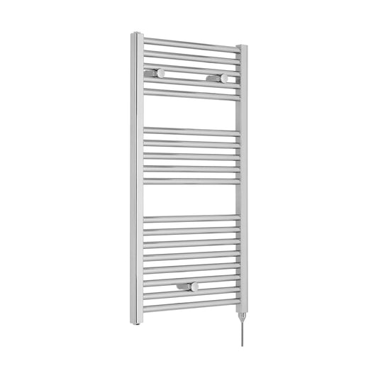 [BHEL151] Balterley Electric Vertical Round Towel Rail with 18 Rails, 920mm x 480mm, 300 Watt Heated Bathroom Accessory - Chrome - Cutout