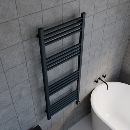 [BHER160] Croxall Electric Round Tube Heated Towel Rail with 17 Bars, 1200 x 500mm - Choice of Colour - Lifestyle 2