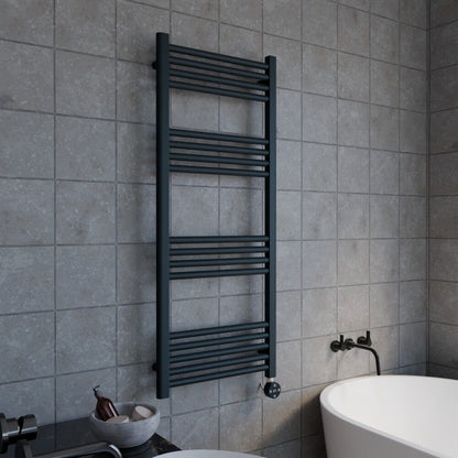 [BHER160] Croxall Electric Round Tube Heated Towel Rail with 17 Bars, 1200 x 500mm - Choice of Colour - Lifestyle 3