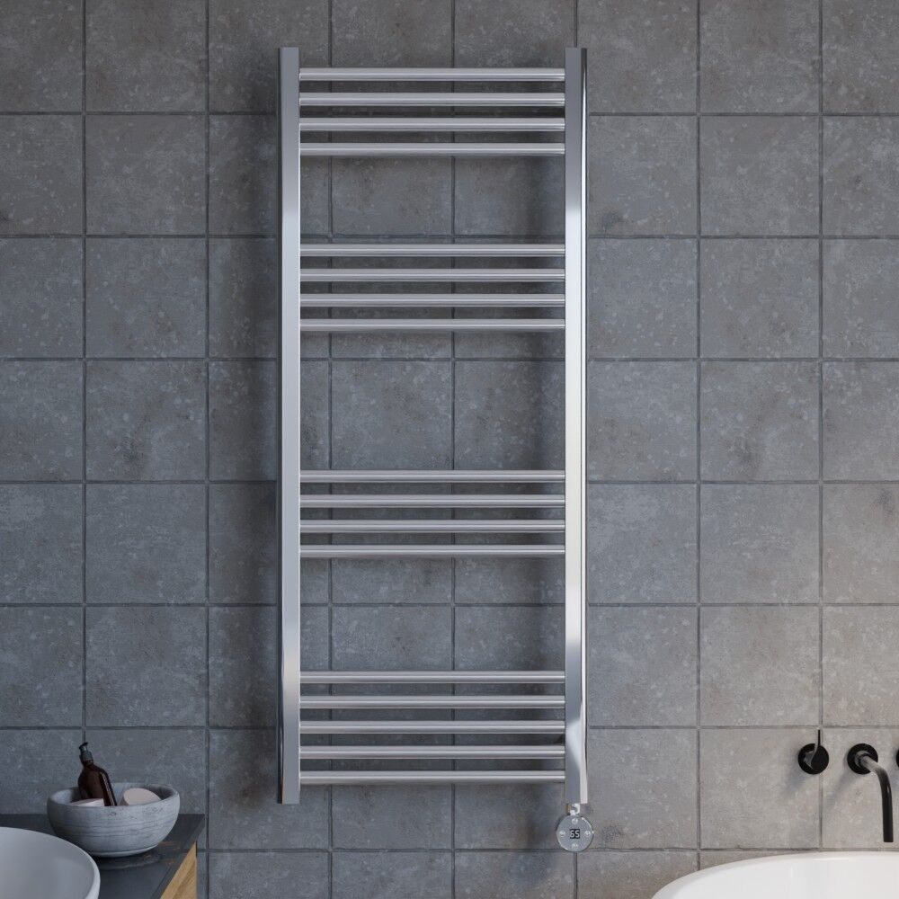[BHER360] Croxall Electric Round Tube Heated Towel Rail with 17 Bars, 1200 x 500mm - Choice of Colour - Lifestyle 1