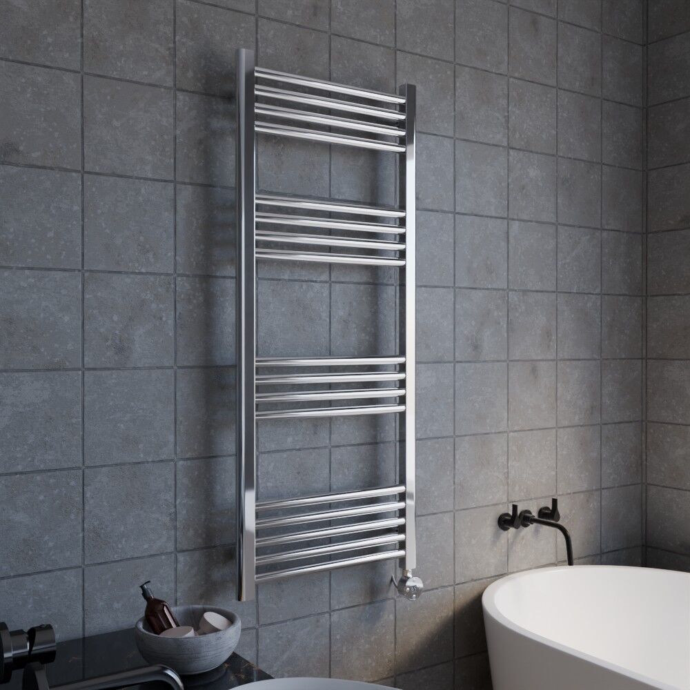 [BHER360] Croxall Electric Round Tube Heated Towel Rail with 17 Bars, 1200 x 500mm - Choice of Colour - Lifestyle 3