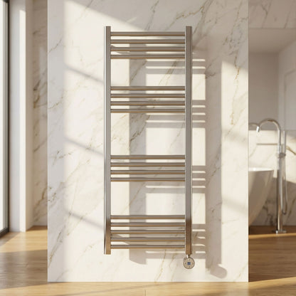 [BHER360] Croxall Electric Round Tube Heated Towel Rail with 17 Bars, 1200 x 500mm - Choice of Colour - Silo