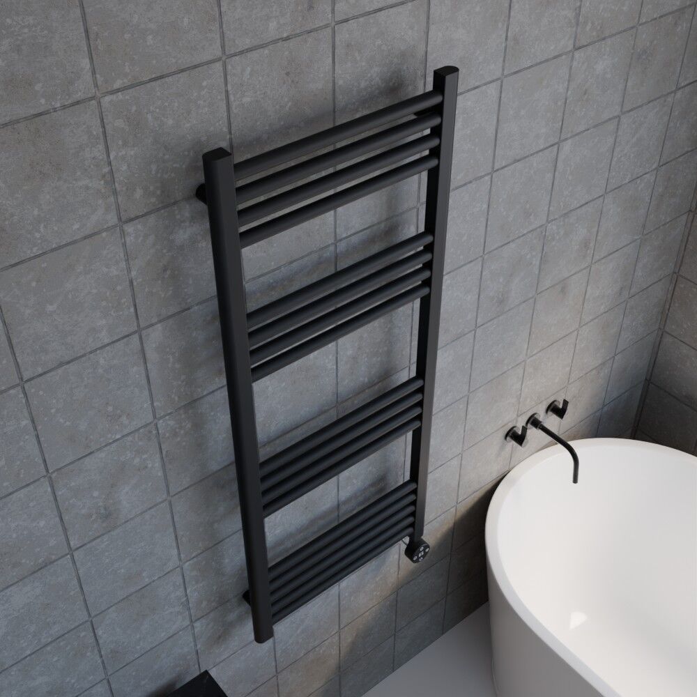 [BHER460] Croxall Electric Round Tube Heated Towel Rail with 17 Bars, 1200 x 500mm - Choice of Colour - Lifestyle 2