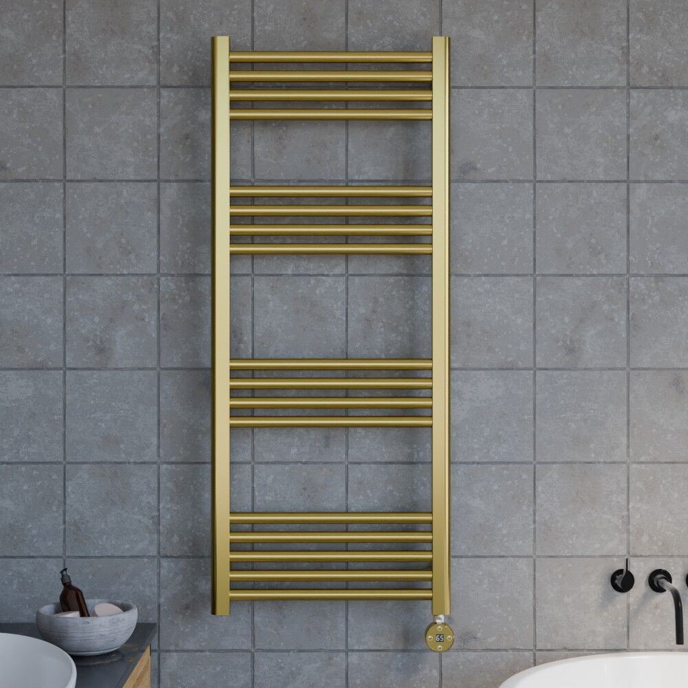 [BHER860] Croxall Electric Round Tube Heated Towel Rail with 17 Bars, 1200 x 500mm - Choice of Colour - Lifestyle 1