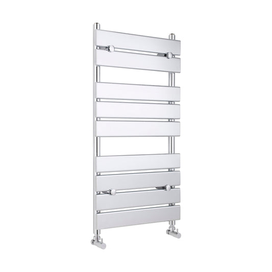 [BHFP382] Balterley Contemporary Heated Towel Rail with 9 Flat Panels, 950mm x 500mm - Chrome - Cutout