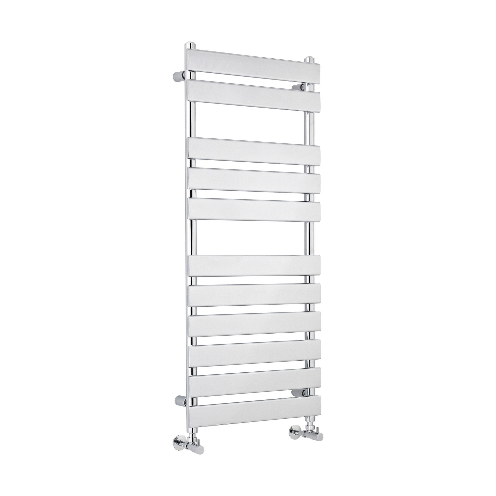 [BHFP396] Balterley Contemporary Heated Towel Rail with 11 Flat Panels, 1200mm x 500mm - Chrome - Cutout