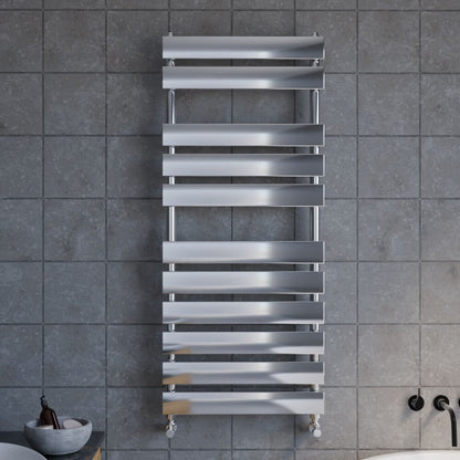 [BHFP396] Balterley Contemporary Heated Towel Rail with 11 Flat Panels, 1200mm x 500mm - Chrome - Lifestyle 1