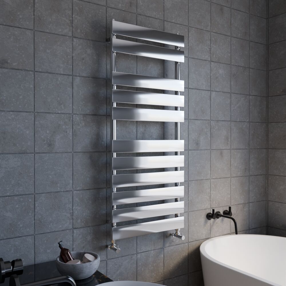 [BHFP396] Balterley Contemporary Heated Towel Rail with 11 Flat Panels, 1200mm x 500mm - Chrome - Lifestyle 3