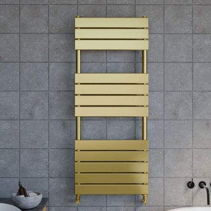 [BHFP835] Square Flat Towel Radiator 1213mm x 500mm, Brushed Brass - Lifestyle 1
