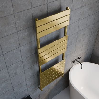 [BHFP835] Square Flat Towel Radiator 1213mm x 500mm, Brushed Brass - Lifestyle 2